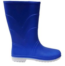 BOTA BORRACHA PVC AZUL/CINZA SENHORA CANO CURTO 